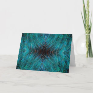Fågel i form av paradies fractal Feather Design Kort