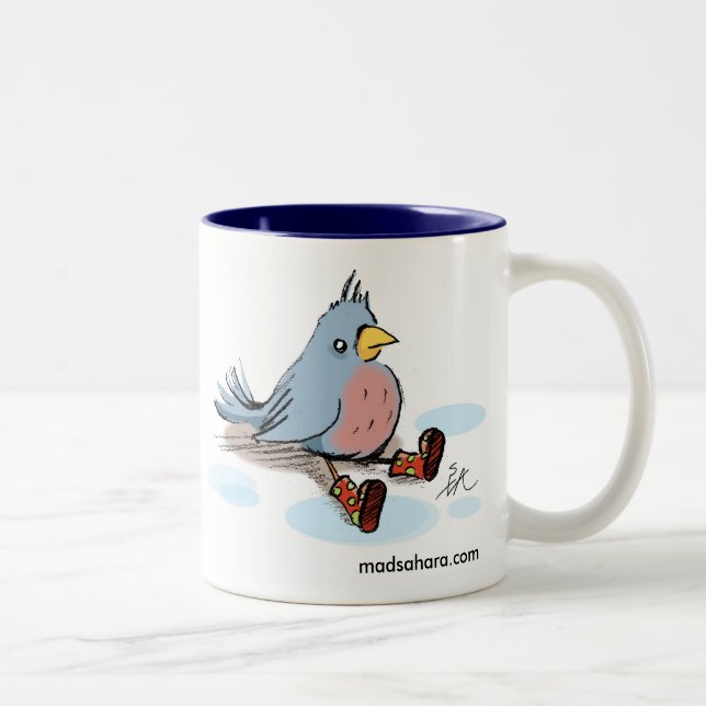 Fågel i kängor Två-Tonad mugg (Höger)