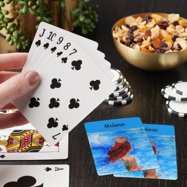 Fågel i Moonlight Uggla Personlig Casinokort (På plats)