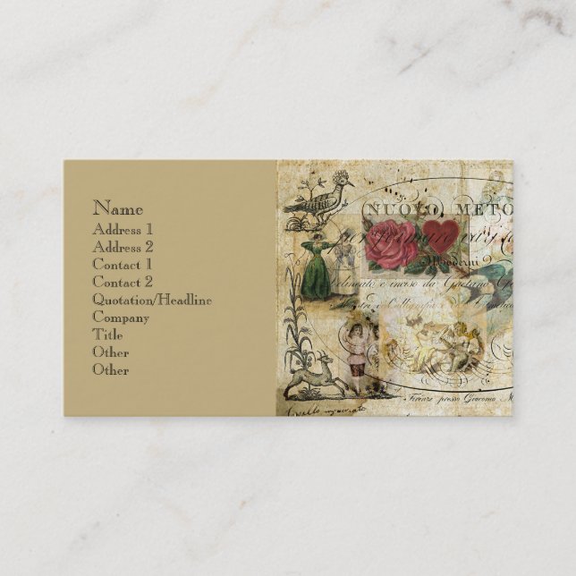 Fågel i räcka visitkort (Framsida)