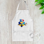 Fågel i tomten Hat Förkläde<br><div class="desc">Lägg till en gnutta fräckhet i ditt kök med vår beundransvärda apron med en viskös bild av en fågel som är perkad på en gren, sport, en klassisk julhatt! Den här charmerande designen ger en lekfull och mysigt vib till dina helgdag- och bakningssessioner. Den här plattan, som är gjord av...</div>