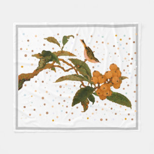 Fågel i träd Dekorativ kudde Bath Towel Set Fleecefilt