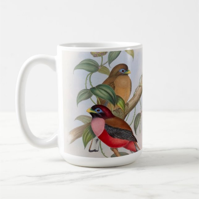 Fågel Illustration Vintage Mugg (Vänster)