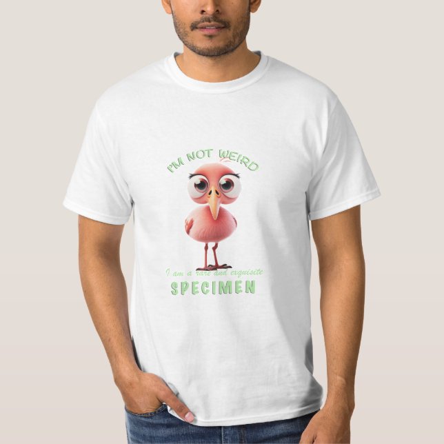 Fågel Jag är inte Konstig att jag är Sällsynt Spec T Shirt (Framsida)