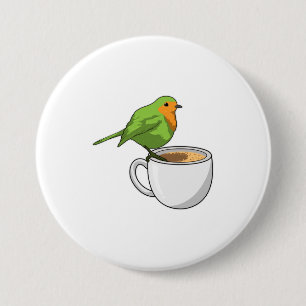 Fågel kaffekopp knapp