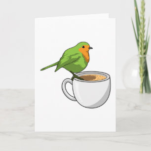 Fågel kaffekopp kort