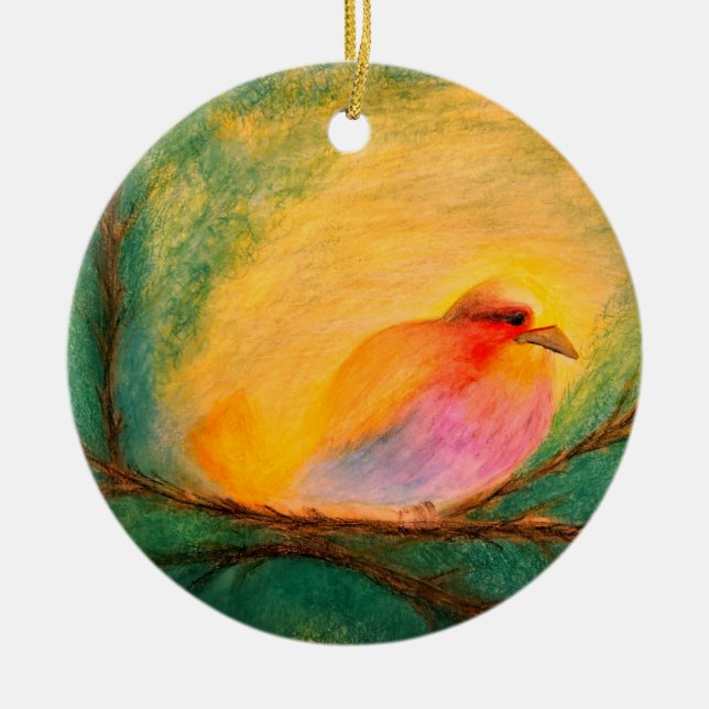 Fågel Keramik Jul Ornament (Framsidan)