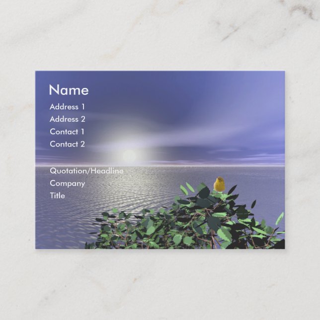 Fågel kick beskådar visitkort (Framsida)