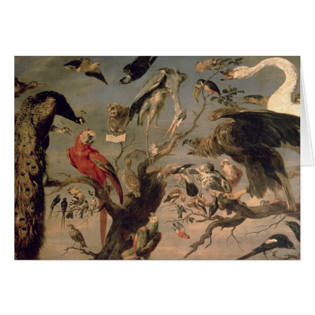 Fågel konsert hälsningskort (Framsidan Horizontal)
