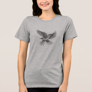 Fågel Linje Konst T-Shirt | Minimalistisk Enkel Li