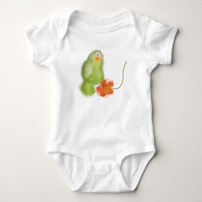 Fågel med blomma av BabyLaia Tee (Framsida)