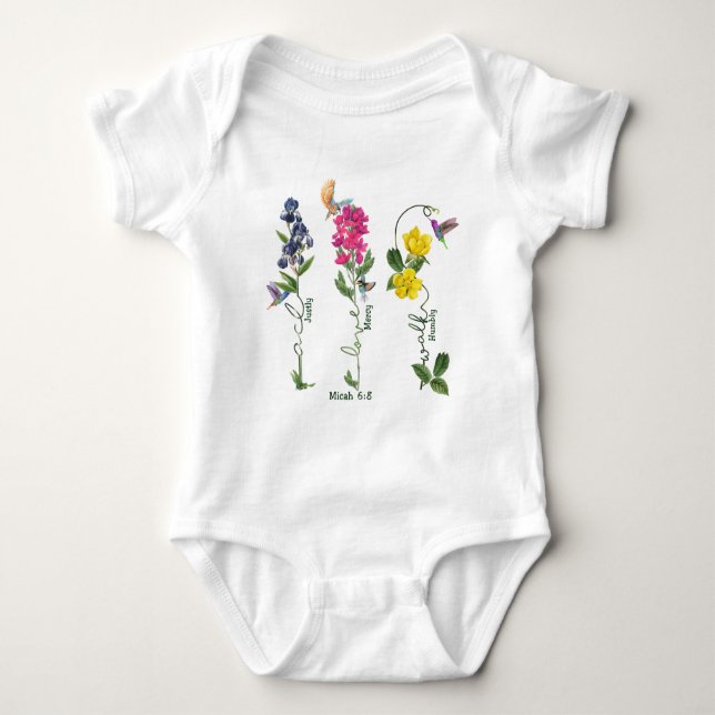 Fågel med blomstrande rättvisa, Kärlek Mercy och W T Shirt (Framsida)