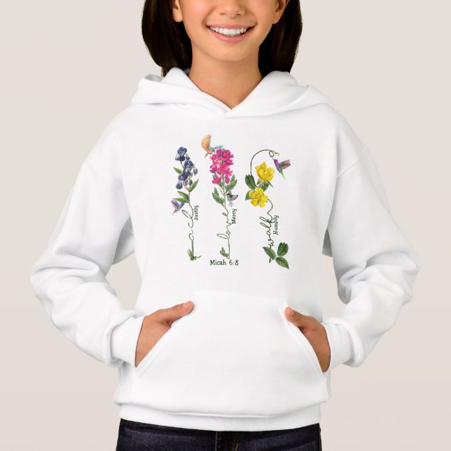 Fågel med blomstrande rättvisa, Kärlek Mercy och W T Shirt (Framsida)