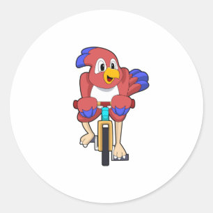 Fågel med cykel runt klistermärke