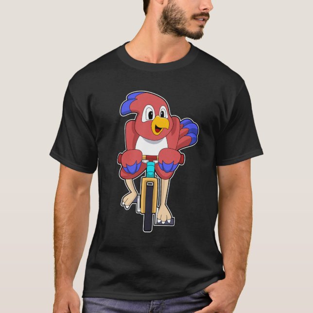 Fågel med cykel t shirt (Framsida)