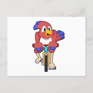 Fågel med cykel vykort