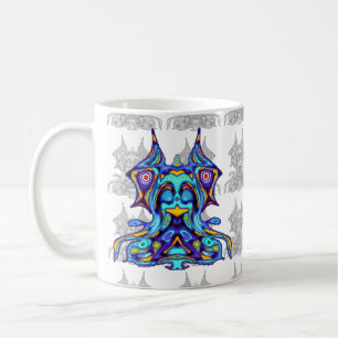 Fågel med färgad dragon på tronen v1.1 kaffemugg