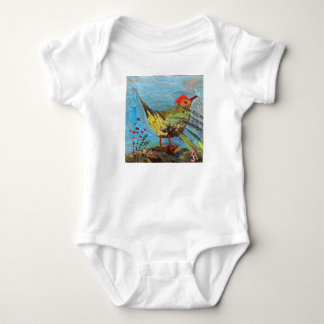 fågel med rött huvud, målning, samtida konst t shirt