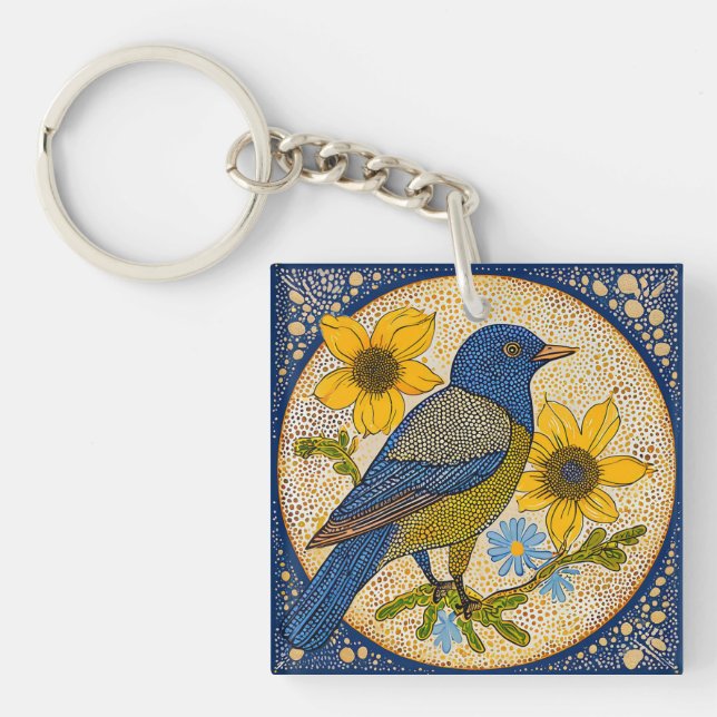 🌻 Fågel Med Solrosor Natur Gåva Fåglar Älskare (Framsidan)