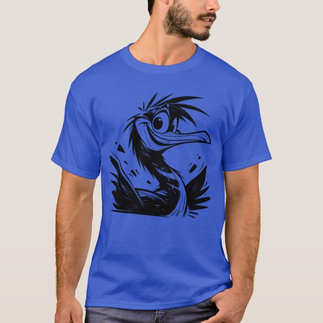 Fågel med stor Ögon-pennskaft fri T Shirt (Framsida)