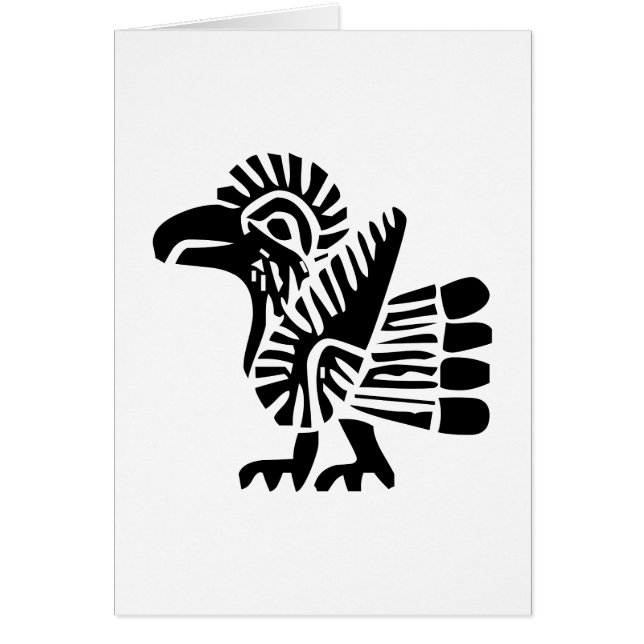 Fågel, mexikansk hieroglyf(Maya) Hälsningskort (Framsidan)