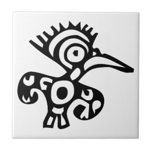 Fågel, mexikansk hieroglyf(Maya) Kakelplatta