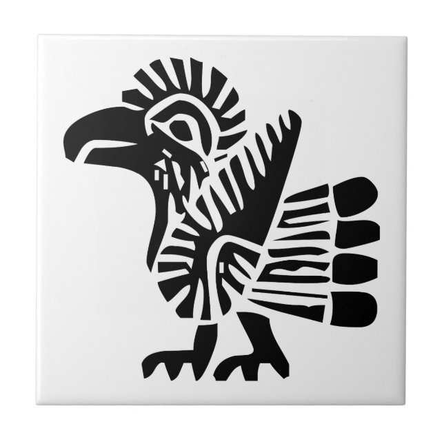 Fågel, mexikansk hieroglyf(Maya) Kakelplatta (Framsidan)