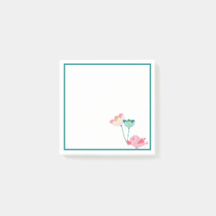 Fågel- och blomm-post-it-lappar post-it block