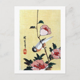 Fågel och blomma, Hiroshige, Ukiyo-e Vykort