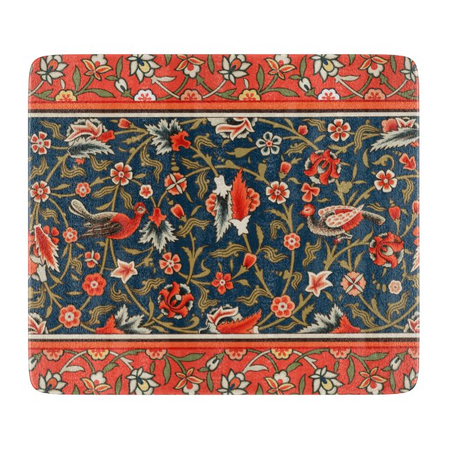 Fågel och blomma Persian Blue Mönster (Framsidan)