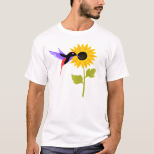 Fågel och blomma T-shirt design
