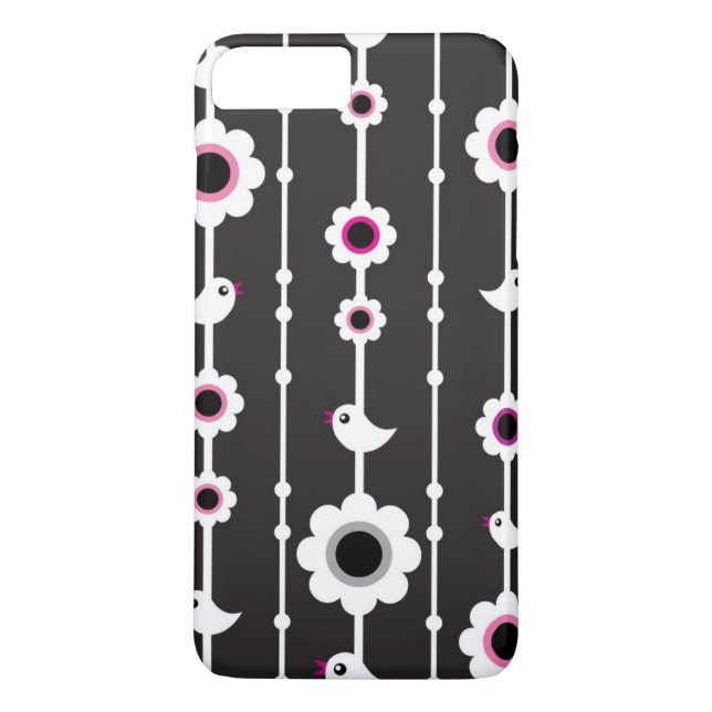 fågel- och blommamönster Case-Mate iPhone skal (Baksida)