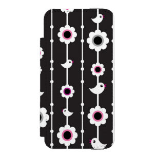 fågel- och blommamönster