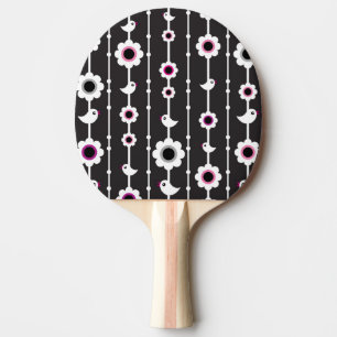 fågel- och blommamönster pingisracket