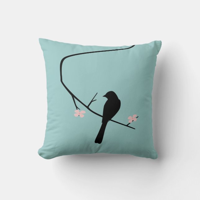 Fågel och blommar kudde (Framsida)