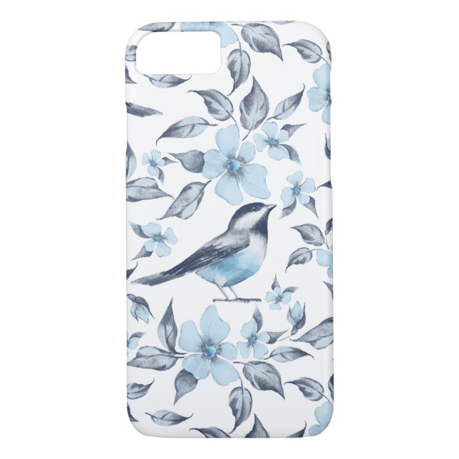 Fågel och blommor Case-Mate iPhone skal (Baksida)