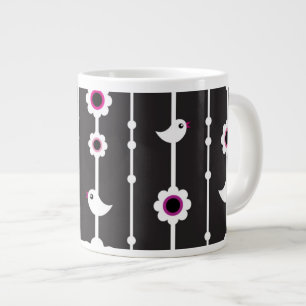 Fågel och blommor mönster jumbo mugg