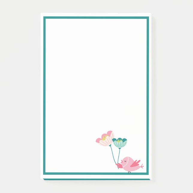Fågel- och blomnoter post-it block (Framsida)