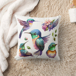 Fågel och Cute Hummingbird för Bird Älskare på Kudde