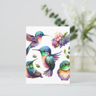 Fågel och Cute Hummingbird för Bird Älskare på Vykort