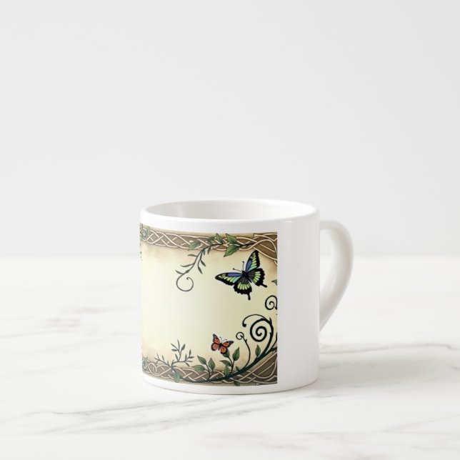 Fågel och fjäril espressomugg (Framsida höger)