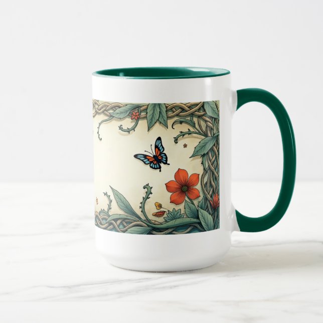 Fågel och fjäril mugg (Höger)