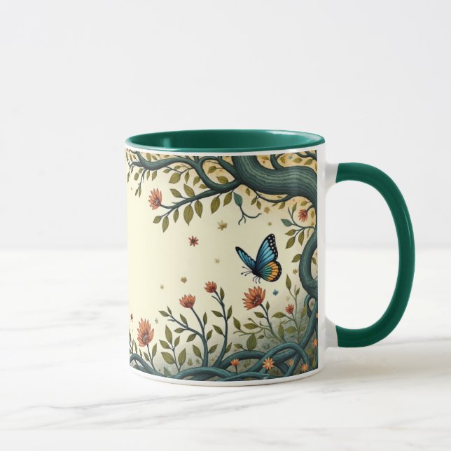 Fågel och fjäril mugg (Höger)