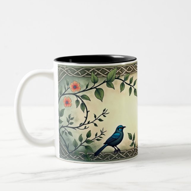 Fågel och fjäril Två-Tonad mugg (Vänster)