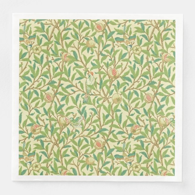 Fågel och granatäpple pappersservett (Framsida)