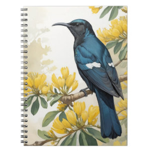 Fågel och Gula blommor   Journal Anteckningsbok