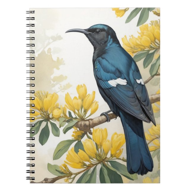 Fågel och Gula blommor | Journal Anteckningsbok (Framsidan)