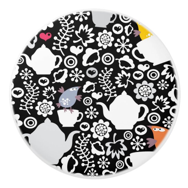 Fågel- och koppmönster knopp (Framsidan)