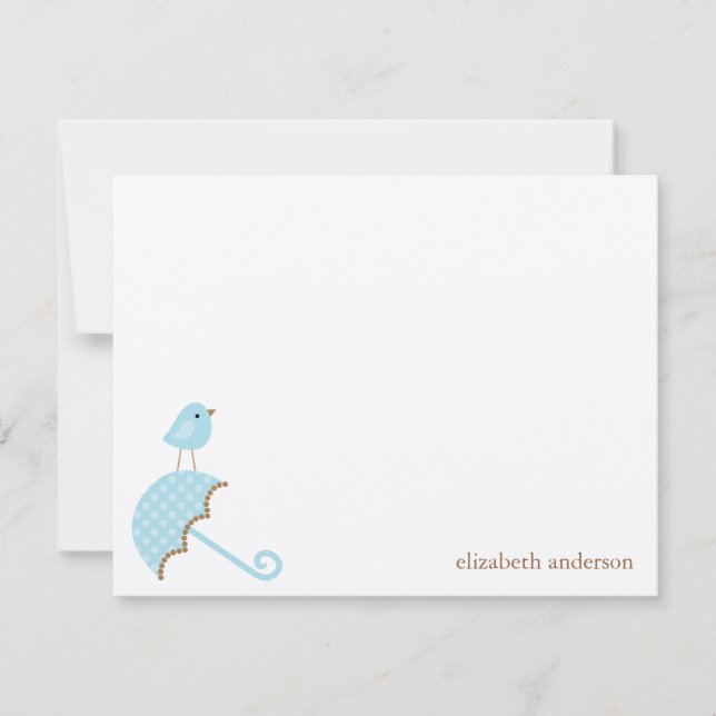 Fågel- och paraplybabyskor - stort tack (Framsida)