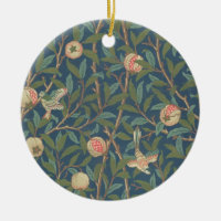"Fågel- och Pomegranate" tapetdesign, utskrivavet